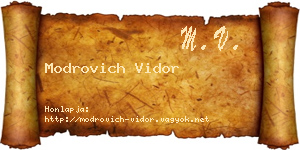 Modrovich Vidor névjegykártya
